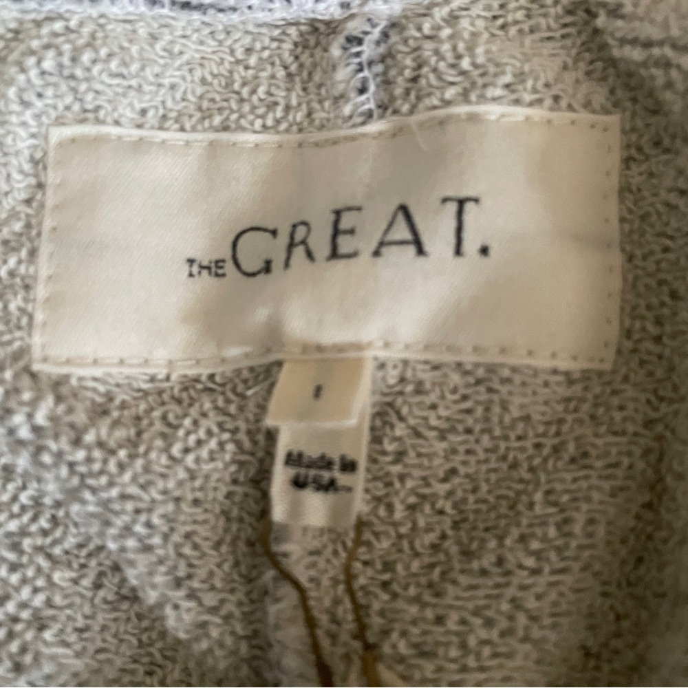 NEW THE GREAT The Stadium Sweatpant Jogger Varsity Gray Cotton Size Small (1) - Picture 10 of 12